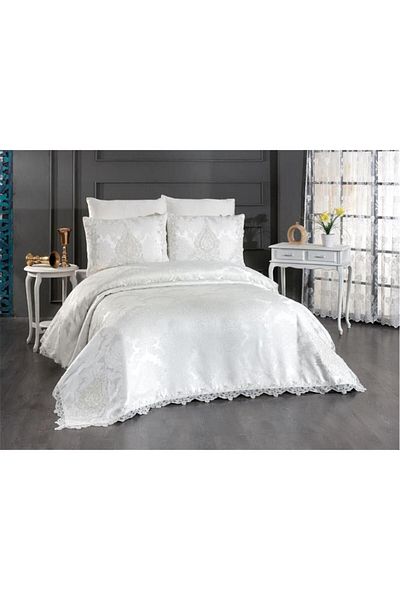 Çeyiz Diyarı French Laced Dowry 6 Piece Pique Set My Life Cream - Silver
