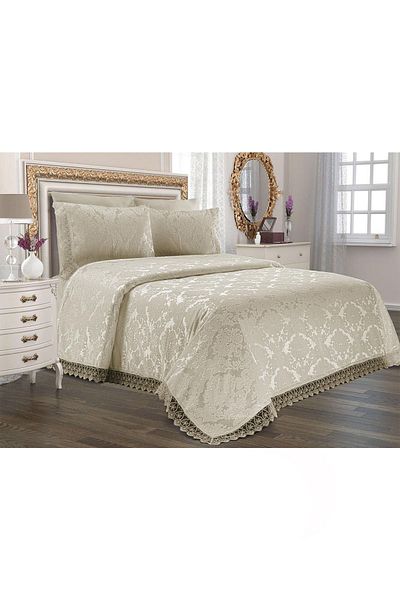 Çeyiz Diyarı Κάλυμμα κρεβατιού Jacquard Chenille Μπεζ
