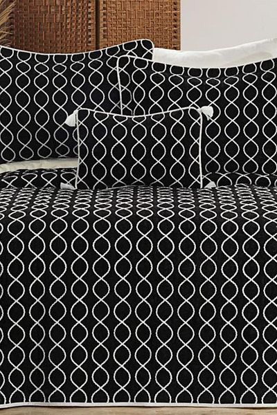 Çeyiz Diyarı Brillance Double Bedspread Black Cream