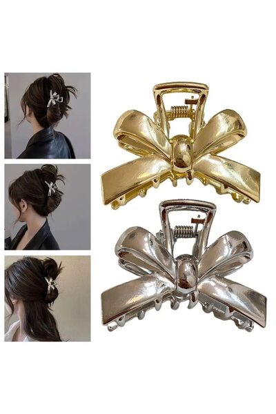 NEW HİLL 2 τεμάχια μεσαίου μεγέθους ασημί και χρυσό χρώμα μεταλλικό σφιχτό κο...