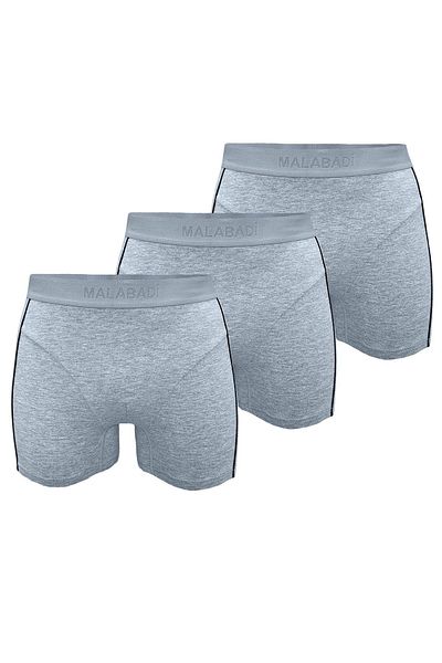 Malabadi Ανδρικό γκρι 3 Pack Piping Modal Boxer 3mb17