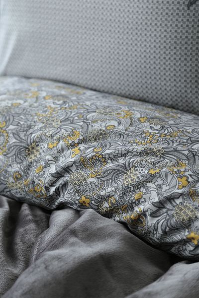 Apricitas HOME Σετ Παπλωματοθήκη Antica Grey 100% Βαμβακερή με Διπλή Κουβέρτα