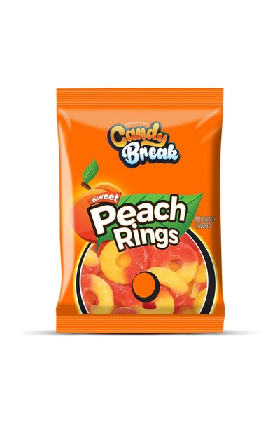 CANDY BREAK حلقات الخوخ الناعمة - بنكهة الخوخ 113 جرام