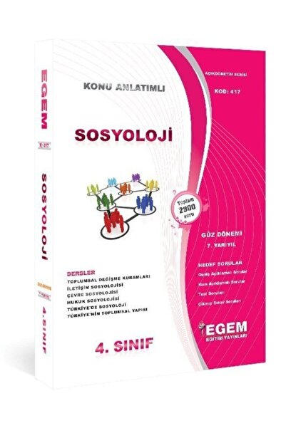 Genel Markalar AÖF 4. Sınıf Sosyoloji Güz Dönemi 7. Yarıyıl Konu Anlatımlı So...