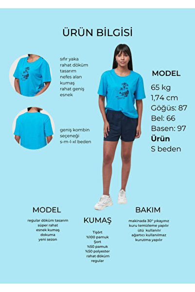 YHGTEKSTİL Set de pijamale cu pantaloni scurți din bumbac imprimat pentru femei - cu mânecă scurtă