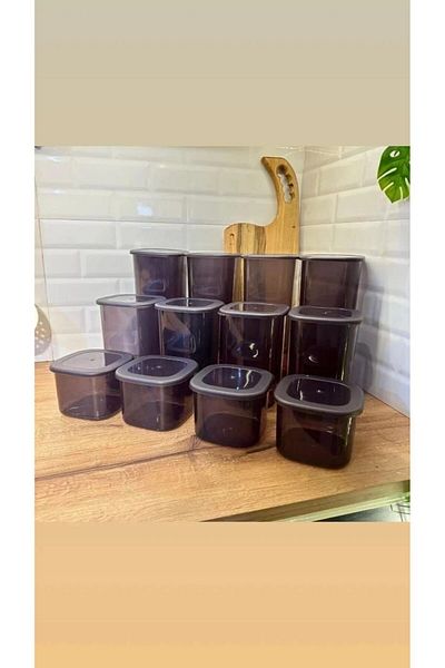 Kolkıran Züccaciye 12-Piece Square Food Set - 1.75l,1.20l,0.55l