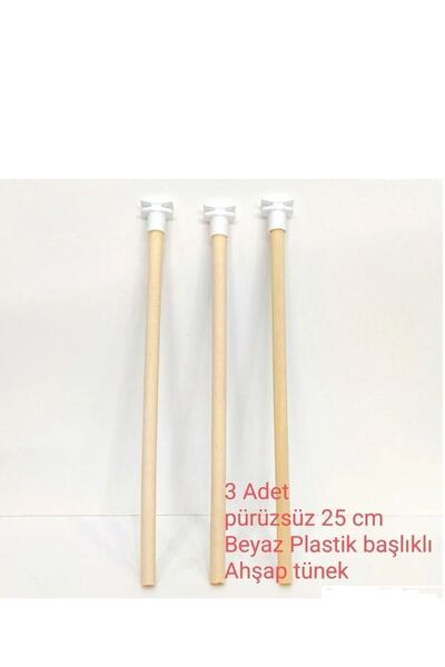 AlyaPetWorld Ahşap Pürüzsüz Tünek 3 Adet 25 Cm