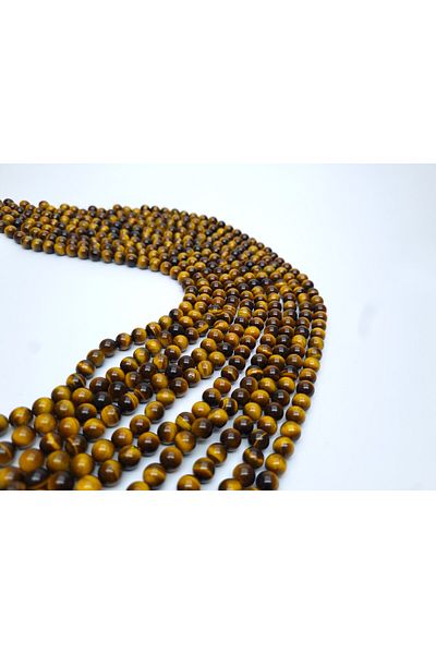 Yüksel Boncuk 8 mm A+ Quality - Natural Stone String Turtle Eye Stone