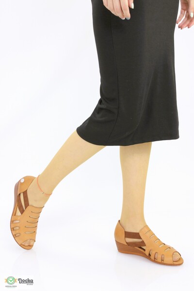 Mammamia Γυναικεία σανδάλια από γνήσιο δέρμα - Wedge Heel, M25/YA-MANSİ