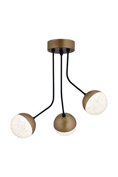Step Aydınlatma Newton 3 Renk Işık Veren Ledli Modern 3 Lü Eskitme Siyah Salon Yatak Odası Genç Odası Avizesi