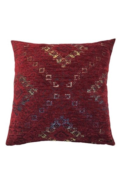 PİLLOWS STORE غطاء وسادة منقوش باللون العنابي العتيق مقاس 45 سم * 45 سم