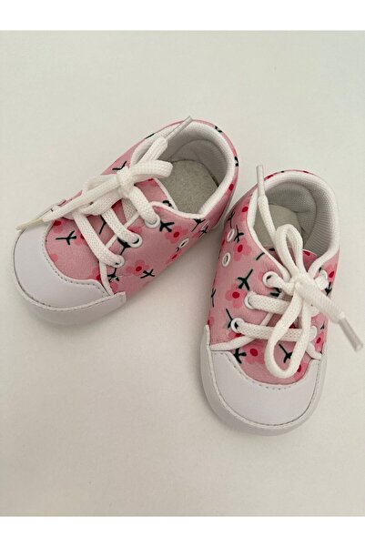 Little Pumpkin KIZ BEBEK EV AYAKKABISI & PATİK YUMUŞAK TABANLI ÇİÇEK DESENLİ SNEAKER