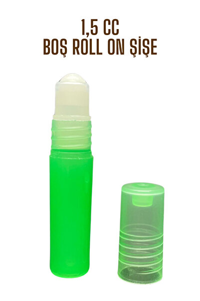 EinNatur Boş Roll On Şişe, 1,5 Cc, Yeşil, Aromaterapi Uçucu Yağ Koku Şişesi S...