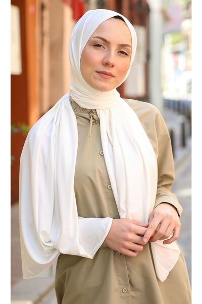 Mides scarf شال قطن ممشط-أبيض