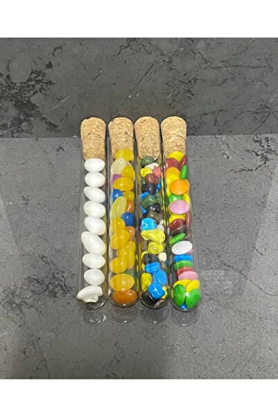 DODOPAZAR Mantar Tıpalı Dibi Yuvarlak Cam Tüp Deney Tüpü Cam Şişe Boyu 15 Cm Ağzı 2 Cm 10 Adet