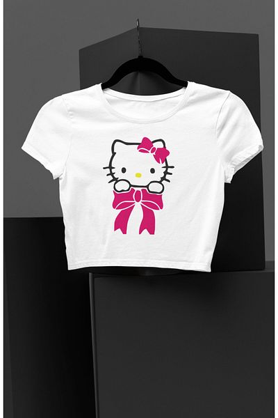 Fuddy Moda Hello Kitty εμπριμέ Crop Top για κορίτσια - Κορδέλα και ρίγες