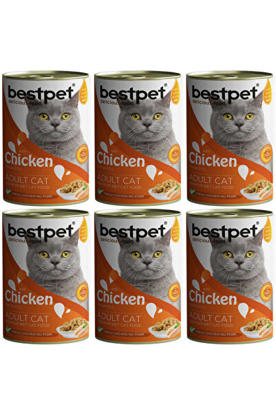 Bestpet Tavuklu Jöleli Yetişkin Kedi Konservesi 400 gr 6'lı Paket