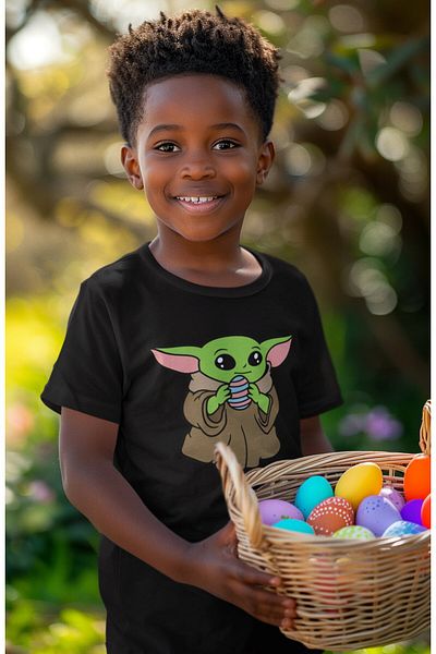 Fuddy Moda Tricou pentru copii unisex - Tricou pentru bebeluși cu imprimeu Baby Yoda și Star Wars