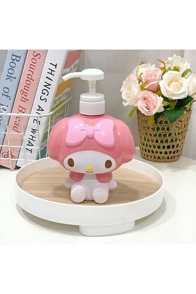 synshop Sanrio My Melody Kawaii Korean 500ml Απολυμαντικό Αφρόλουτρο - Διανομέας Υγρού Σαπουνιού και Μπουκάλι Σαμπουάν Δώρο