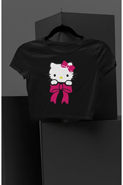 Fuddy Moda Hello Kitty εμπριμέ κοριτσίστικο μπλουζάκι με κορδέλα, παιδική μπλ...