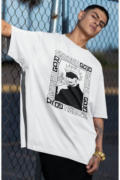 Fuddy Moda Unisex Oversize kroj Gogo Manga Štampano majica