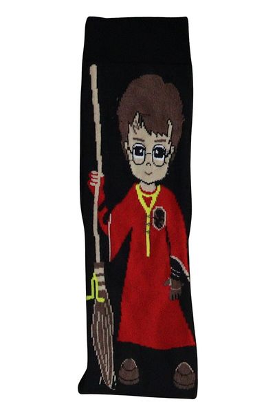 Fuddy Moda Черни чорапи с шарка H Potter