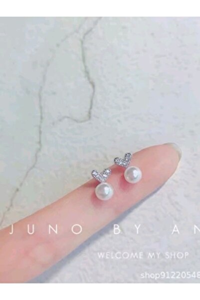 Shisa Jewel Minimal gümüş 925 Sevimli kalp İnci Küpe,Alerjik değil (117)