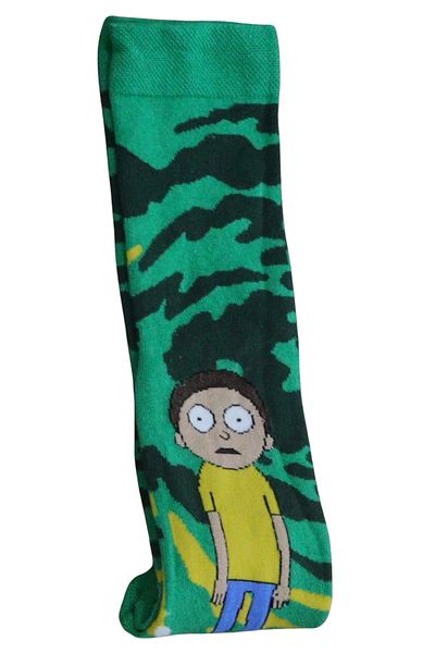 Fuddy Moda Зелени сладки чорапи с шарка на R Morty