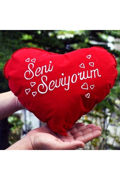 SEZGİN HOME Heart Designed Love Love You Pillow 30 Cm