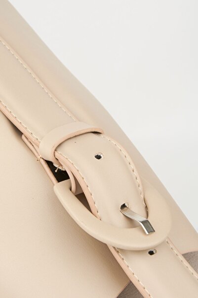 Çanta Park Respected Mink Suede Soft Leather Large Size Shopper Bag with Snap Fasteners and Zippered Inner Compartment