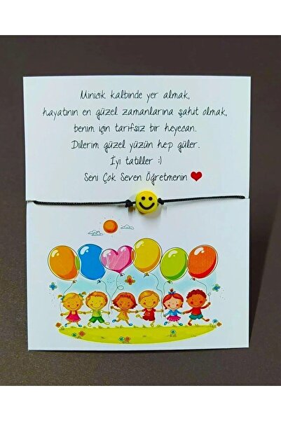 sandal hediyelik İyi Tatiller, Okula, Sınıfına Hoş geldin Hediyesi İpli Gülen...