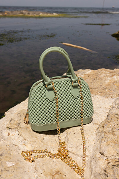 ANGELİNA JONES HEDL Жіноча - М'ятно-зелена сумка на ремінці з ланцюжком для п...