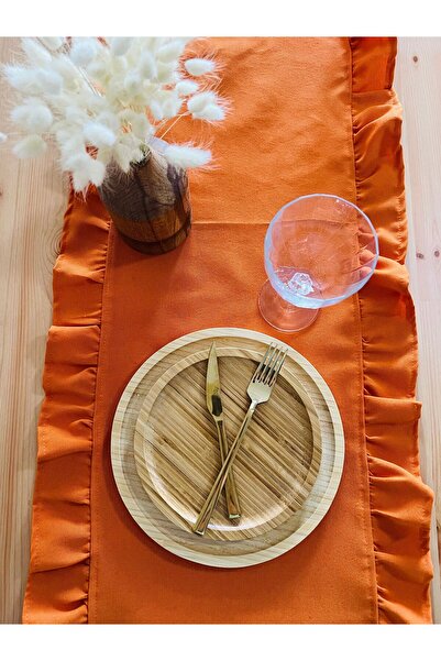 eyma home Fırfırlı duck kumaş runner