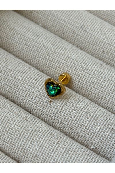 midnayt Heart Reflective Rhinestone Steel Piercing - Minimal Design