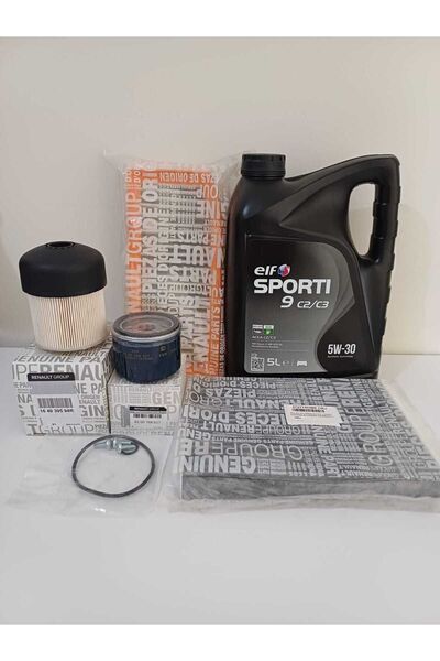 MAİS DACİA LODGY-DOKKER-DUSTER 2 1.5 DCİ FİLTRE BAKIM SETİ VE 5w30 5LT ELF SPORTİ9 MOTOR YAĞ
