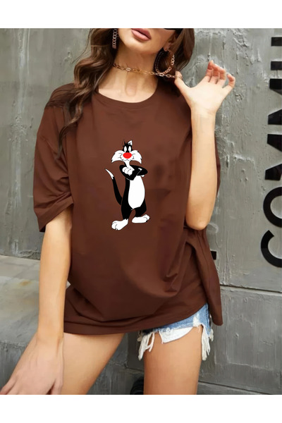 oneagılyazı T-Shirt Sylvester DESIGN Printed - Oversize