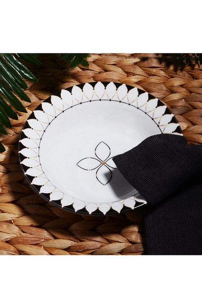 Pinkev Black Drops 6-Person 16cm Ceramic Soup Bowl Bowl Set