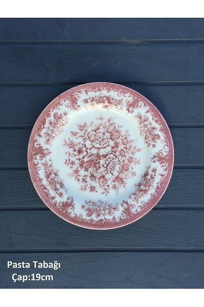 Pinkev 6-Person Porcelain 19cm Cake Dessert Plate Plate Set - Red Rosabella