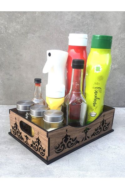 Pinkev Decorative Wooden Multi-Purpose Kitchen Table Countertop Organizer Organizer Bread Bowl 18x26cm