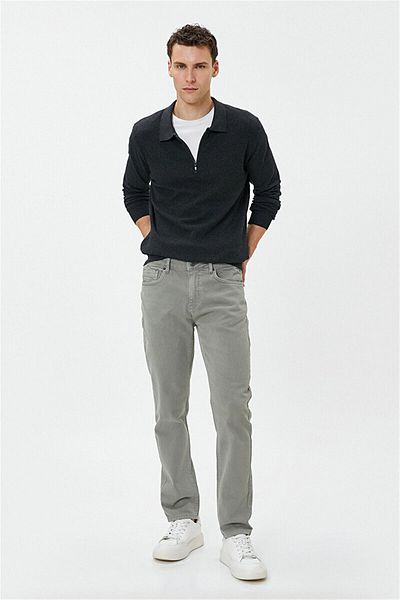 Koton 4wam40011hw 047 Anthracite Men's Cotton Woven Bottoms Pants