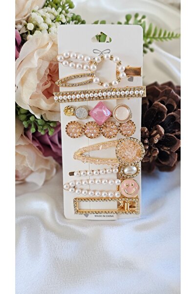 TokaMoka 8'li Asorti Model  Çıtçıtlı Klipsli Kadın Saç Tokası