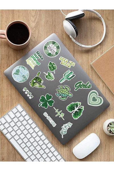 AR Sticker - Set de autocolante pentru tabletă pentru laptop verde Vsco 2