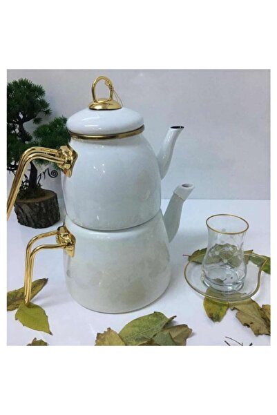 Paçi Elite Class Emaye Çaydanlık Beyaz