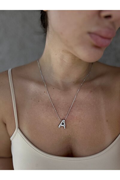 Venüs Accessory A Harfli Çelik Kolye