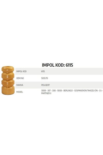 İthal Peugeot 5033.70 503370   SOT - Suspension Mount, Front Partner 307 308 3008 5008