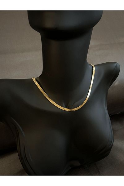 Emilia Accessory Short Gold Steel Italian Paste Necklace