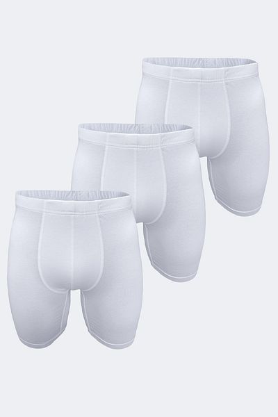 Malabadi White Modal Boxer - Πακέτο 3, Μακρύ Πόδι, 3m018