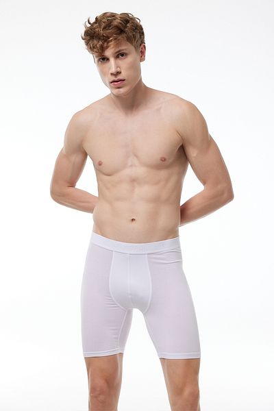Malabadi White Modal Boxer - Ανδρικά, μακριά πόδια, 019
