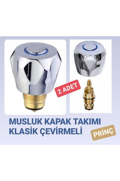 Genel Markalar Volan Musluk Başı Kapak Takımı Çevirmeli Klasik *** 2 Adet Mus...