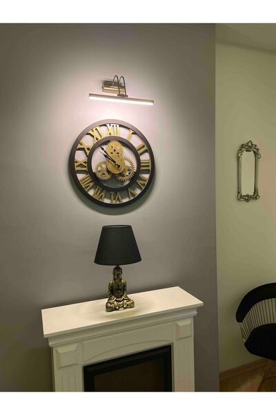 DNC LIGHTING Pilli 50cm Eskitme Kasa Sarı Işık Elektrikli Banyo Ayna Tablo Aydnlatma Flüt Kuğu Led Aplik